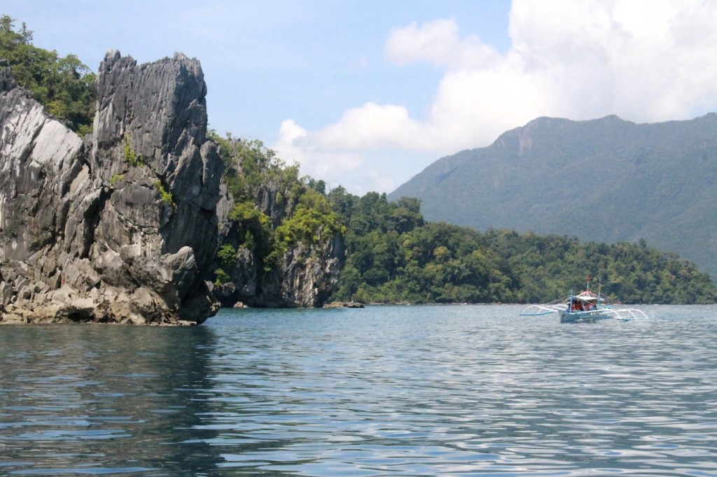 This is the corner where outrigger boats turn right towards the Underground River